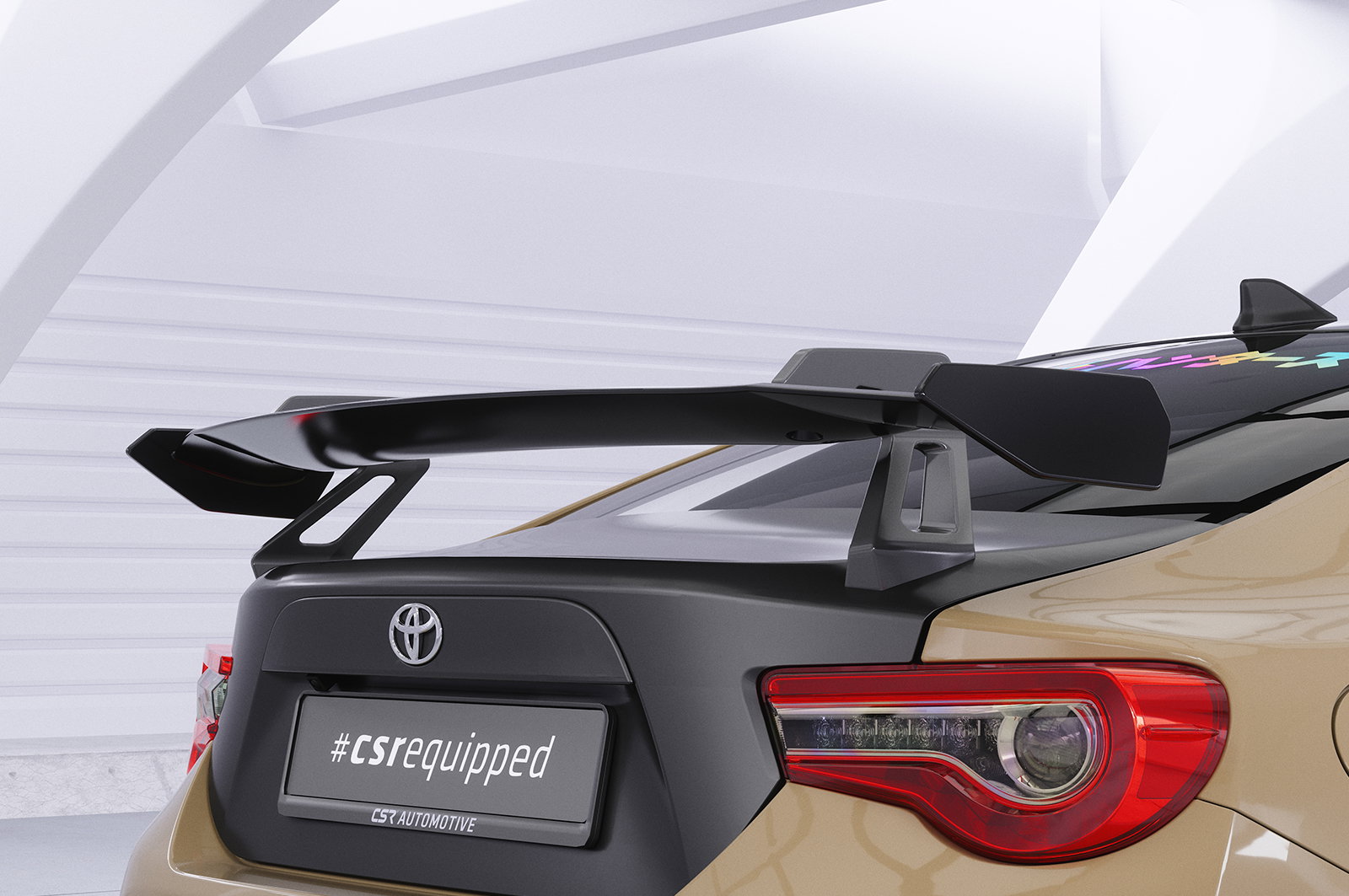 Gooseneck spoiler with ABE/TTG documentation for Toyota GT86